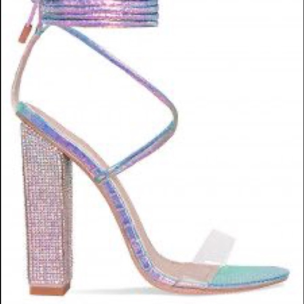 Simi London Holographic Wrap heels